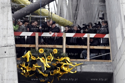 Gdansk. Uroczystość zawieszenia wiechy na budowanym...