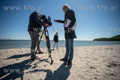 Plaża w Gdyni. Plan zdjęciowy teledysku do piosenki...
