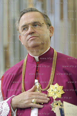 Ks. pralat Henryk Jankowski na mszy w kosciele sw....