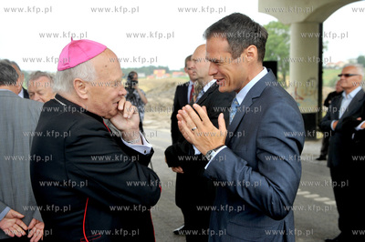 Gdansk. Obwodnica Trojmiasta. Wmurowania kamienia wegielnego...