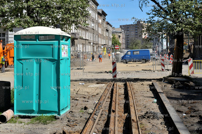 Gdansk. Dolne Miasto. Remont i przebudowa ulicy Lakowej....