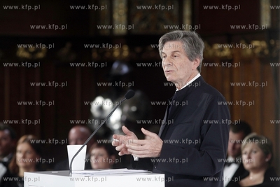 Gdansk. Dwor Artusa. Wyklad Guya Sormana i uroczystosc...