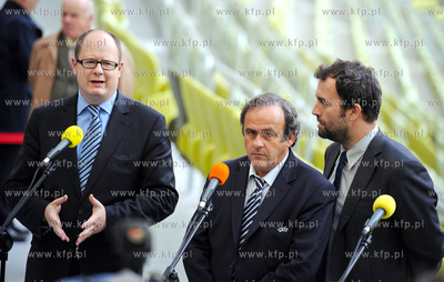 Gdansk. Stadion PGE Arena. Briefing prasowy z udzialem...