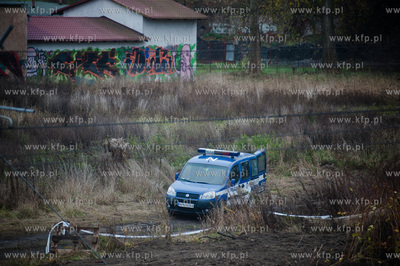 Gdansk. Zabezpieczony przez Policje teren Centrum Ksztalcenia...