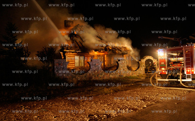 Pozar goralskiego domu na ulicy Warzywniczej w Wejherowie,...