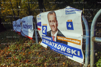 Reklamy wyborcze w Gdańsku. Banery Dominika Kwiatkowskiego...