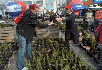 Gdansk. Parking Galerii Przymorze. Akcja ekologiczna...