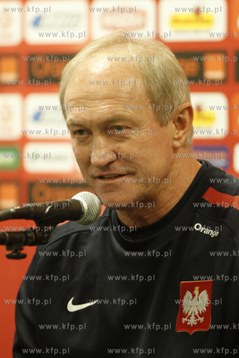 Gdansk. Stadion pilkarski PGE Arena. Konferencja prasowa...