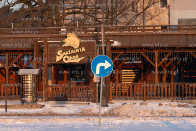 Zima na Mierzei Wiślanej. Smazalnia Okoń w Krynicy...