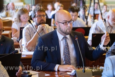 XII sesja Rady Miasta Gdańska. Nz. Dawid Krupej. 27.06.2019...