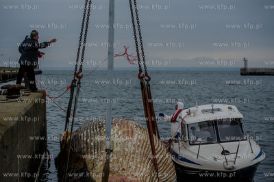 Port Wojenny na Helu. Akcja podnoszenia i transportu,...