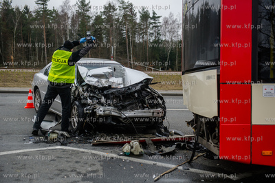 Gdansk. Wypadek drogowy na ulicy Slowackiego w poblizu...