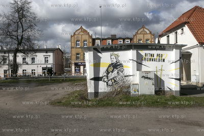Mural Bitwa pod Grunwaldem na stacji niskiego napięcia...