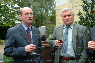 Lech Walesa 59 urodziny. Maciej Plazynski i solenizant....