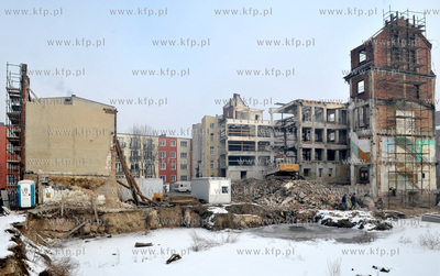 Gdansk. Budowa apartamentowca miedzy ul. Panienska...