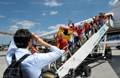 Gdansk, Rebiechowo/ Hiszpanscy kibice przylecieli samolotem...
