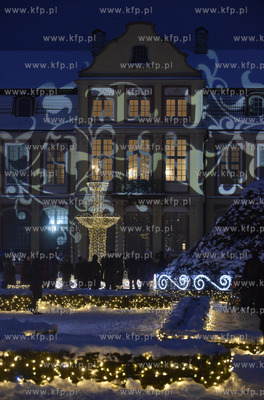 Gdańsk. Iluminacja świąteczna w Parku Oliwskim....