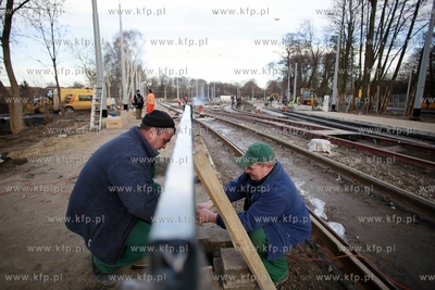 Gdansk. Remont torowiska wzdłuż ul. Pomorskiej i...