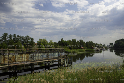 Rybina. Remont obrotowego mostu kolei wąskotorowej....