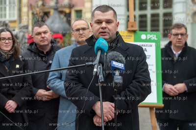 Gdańsk, Długi Targ. Wspólna konferencja przedstawicieli...