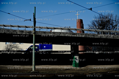 Wezel Kliniczna w Gdansku. W tle Parafia rzymskokatolicka...