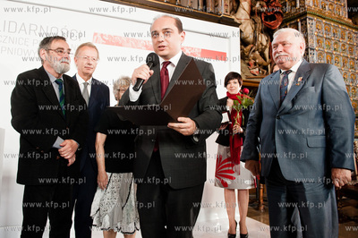 Gdansk. Dwor Artusa. Spotkanie pt Etyka solidarnosci...