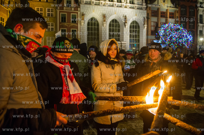 Gdansk. Dlugi Targ. Manifestacja przeciwko przyjmowaniu...