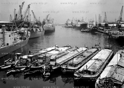 Postój zimowy barek w porcie gdańskim.  (Lata 60).
1969
0001770z
Fot....