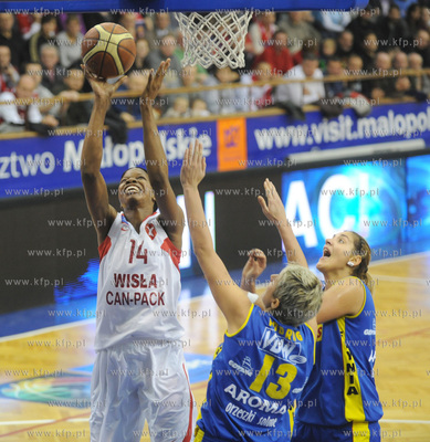 Krakow. Mecz ekstraklasy koszykarek
Wisla Can-Pack...