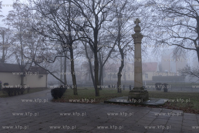 Zamglony Pruszcz Gdański. Pomnik tzw Denkmal ku czci...