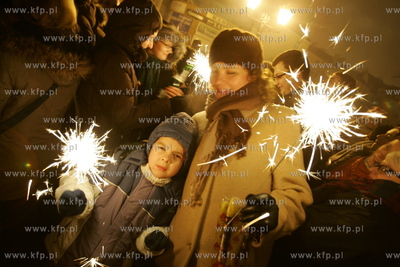 Gdansk powital 2008 rok. Na Targu Weglowym zgromadzil...