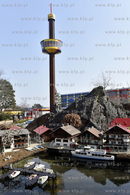 Legoland w Billund, Dania. Wieza,winada widokowa. ...
