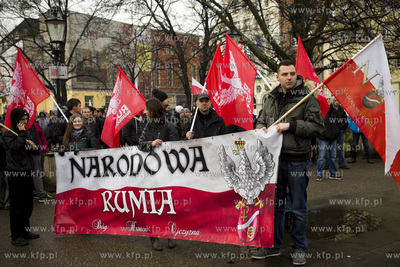 Gdańsk. Manifestacja przeciw imigrantom. 22.11.2015...