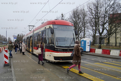 Tymczasowy tramwajowy przystanek końcowy na ul. Głębokiej,...