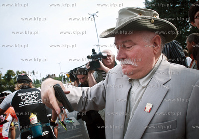 Pierwszy Maraton Sierpniowy w Gdansku. Nz. Lech Walesa...
