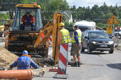 Lezno woj. Pomorskie. Remont drogi krajowej nr 7 pomiedzy...