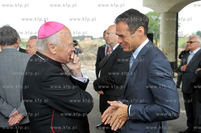 Gdansk. Obwodnica Trojmiasta. Wmurowania kamienia wegielnego...