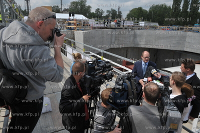 Gdansk, ul. Ku Ujsciu. Chrzest maszyny TBM, ktora otrzymala...