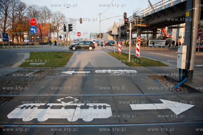Gdansk. Wrzeszcz. Przejscie dla pieszych przez ulice...