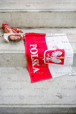 Gdansk. Stadion PGE Arena. Cwiczenia grup ratownikow...