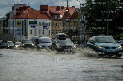 Gdańsk. Wrzeszcz. Skutki silnych opadow, które przeszły...