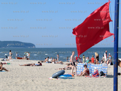 Na sopockiej plazy pokazaly sie sinice. 05.08.2004...