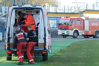 Podczas meczu rugby pomiedzy druzynami Arki Gdynia...