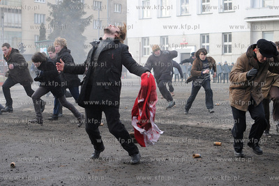Plan zdjeciowy filmu o masakrze robotnikow na Wybrzezu...