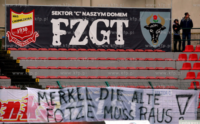 Na meczu  Chojniczanki, pojawił się transparent w...