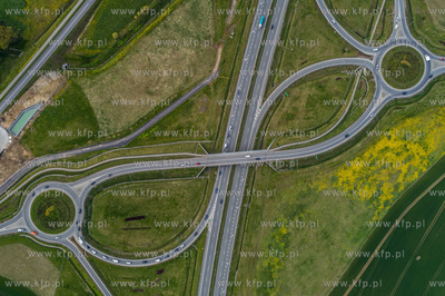 Węzeł na trasie S6 tuż przed bramkami na autostradę...