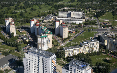 Gdansk Zaspa z lotu ptaka. Okolice al. Jana Pawla II...