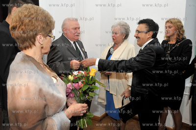 Urodziny Lecha Walesy w Palacu Opatow w Gdansku Oliwie....