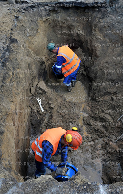 Awaria wodociagu na ul. Sobieskiego w Gdansku. Odcinek...