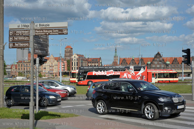 Gdansk. Skrzyzowanie ul. 3 maja i Armii Krajowej, w...